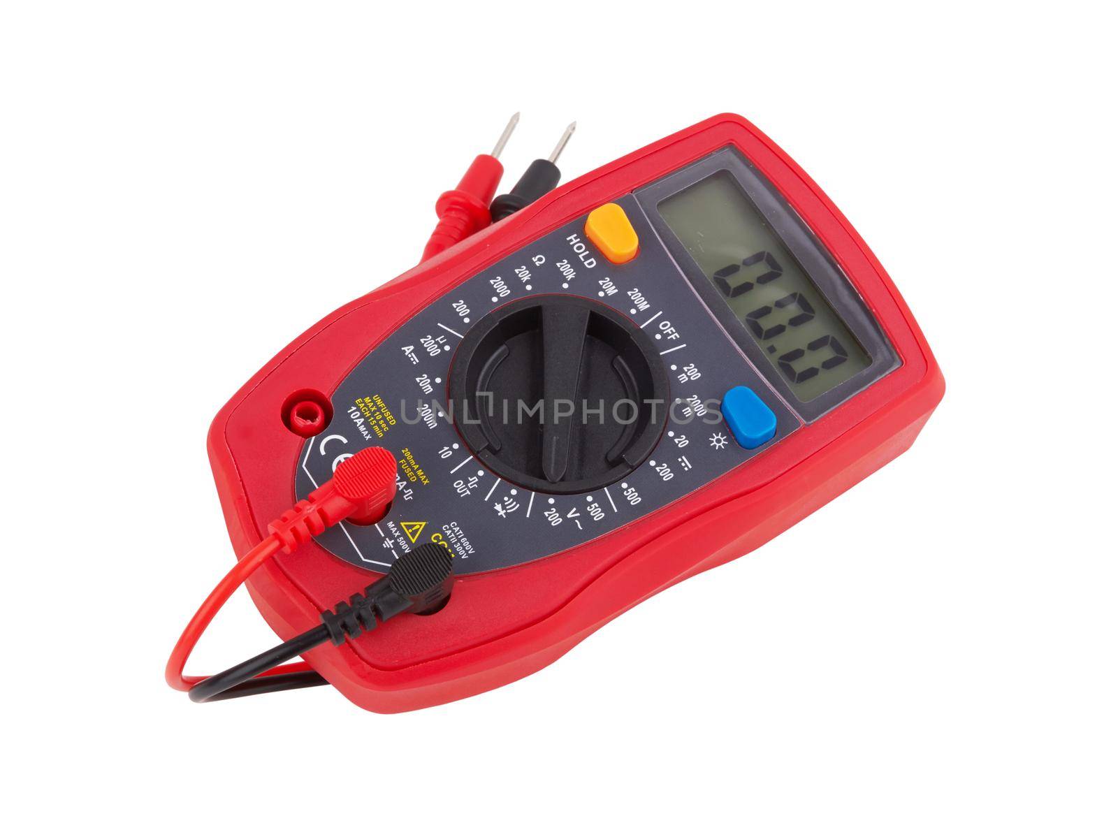 Digital multimeter isolated on a white background