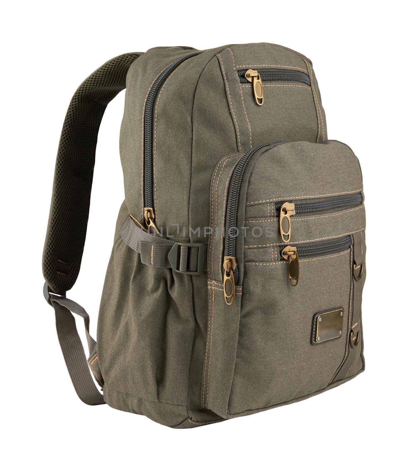 Big backpack for travel isolate on a white background