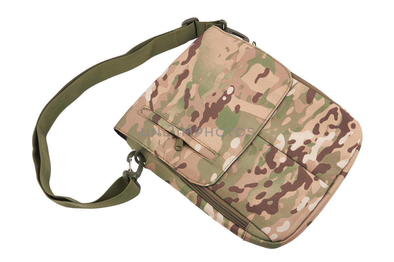 Shoulder bag military isolated on a white background