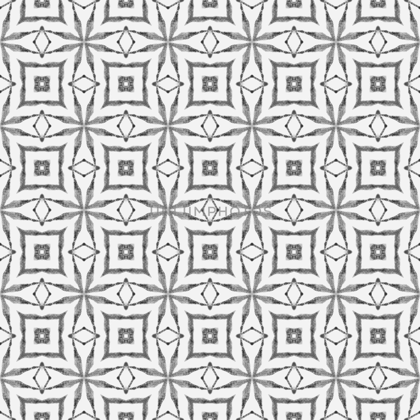 Chevron watercolor pattern. Black and white juicy boho chic summer design. Textile ready extra print, swimwear fabric, wallpaper, wrapping. Green geometric chevron watercolor border.