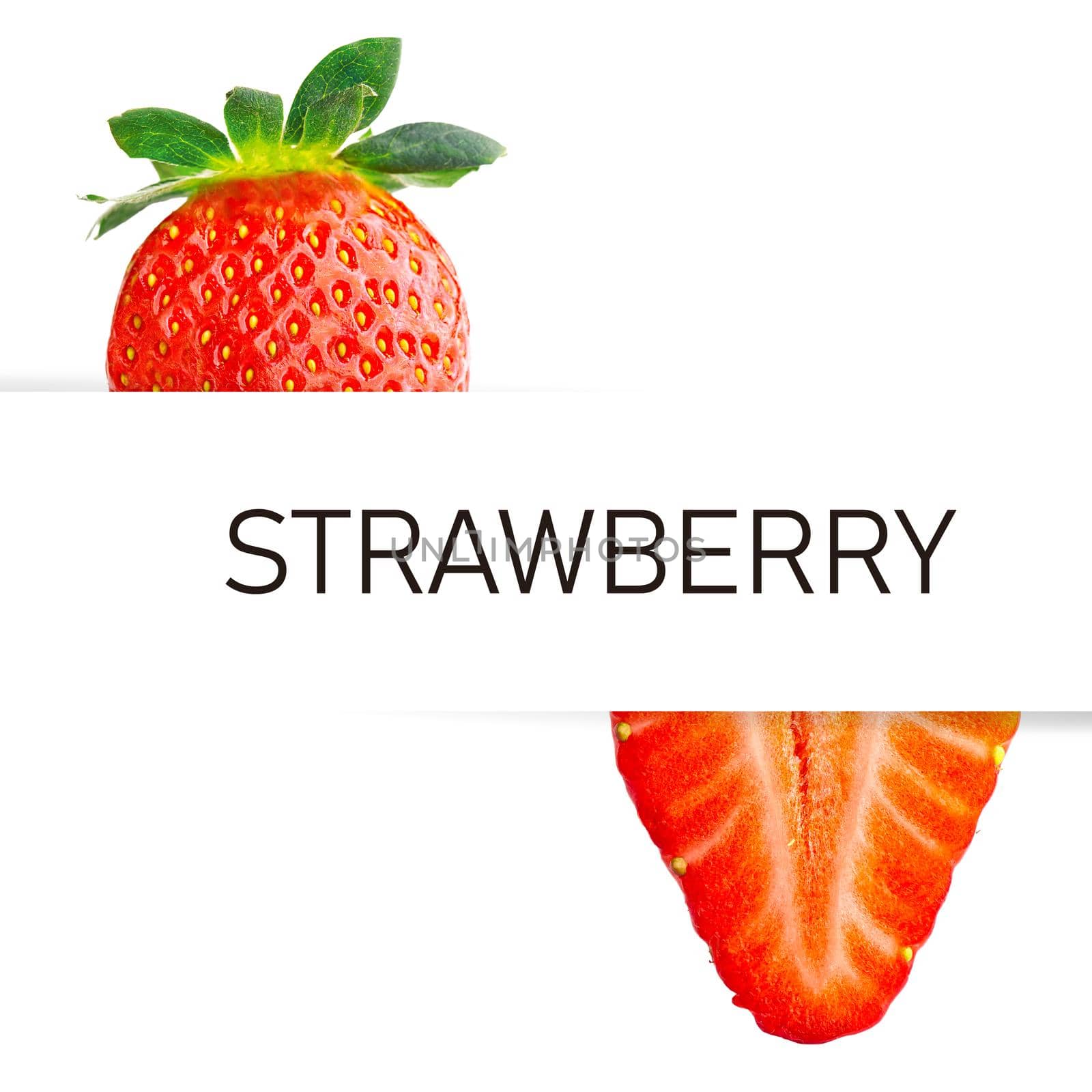 Creative layout made of strawberry on the white background. Flat lay. Food concept. Macro concept.