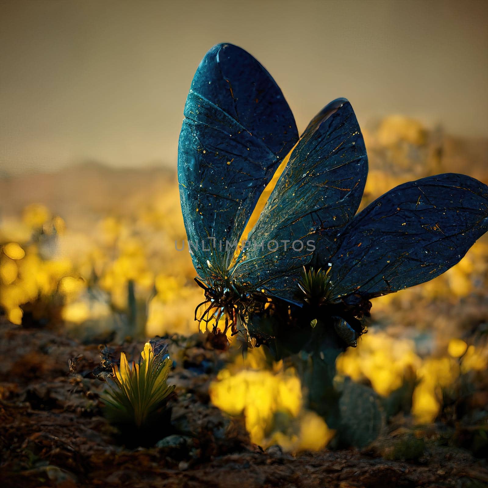 Digital art of butterfly sitting on flower by Farcas
