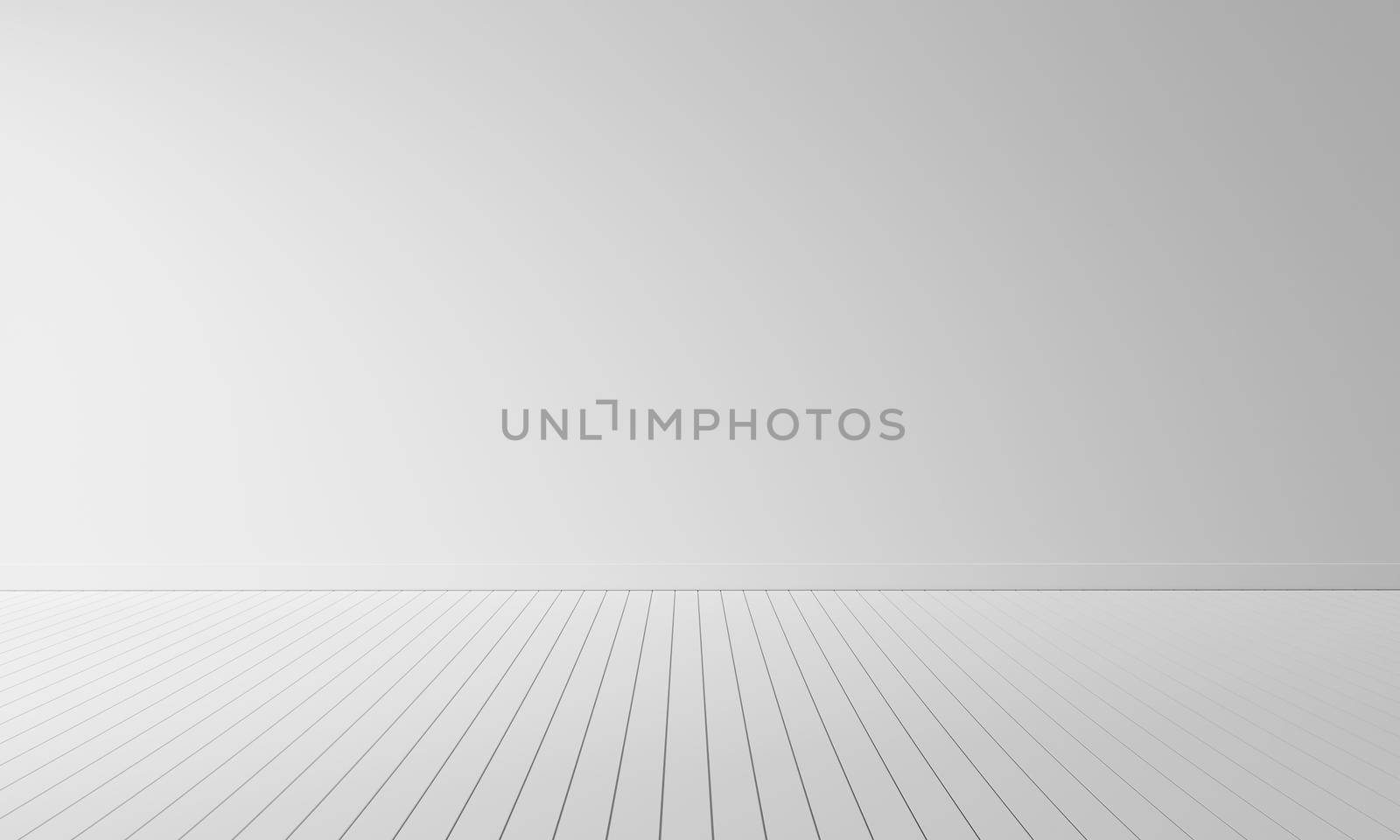 Empty room with white wooden floor or desktop background. Table top for advertising and copy space. Architecture and interior concept. 3D illustration rendering