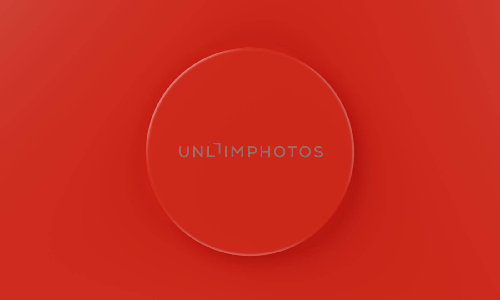 Top view red minimal circular product podium background. Abstract and object concept. 3D illustration rendering by MiniStocker