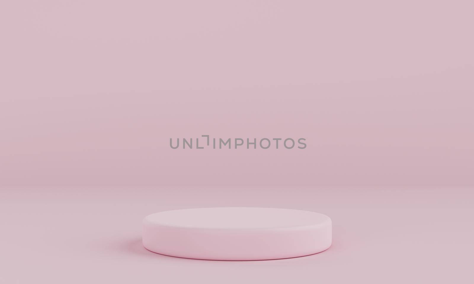 Minimal pink pastel podium with background wall. Abstract and object for advertising concept. 3D illustration rendering