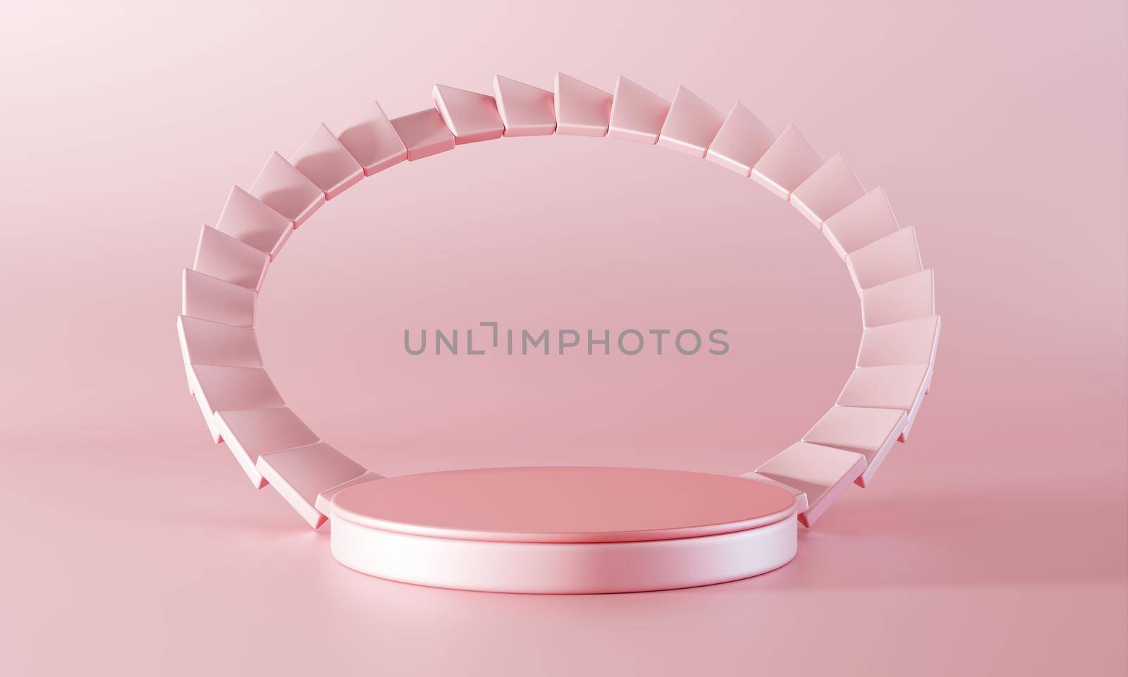 Minimal pink podium stage background. Abstract object scene for advertisement concept. 3D illustration rendering by MiniStocker