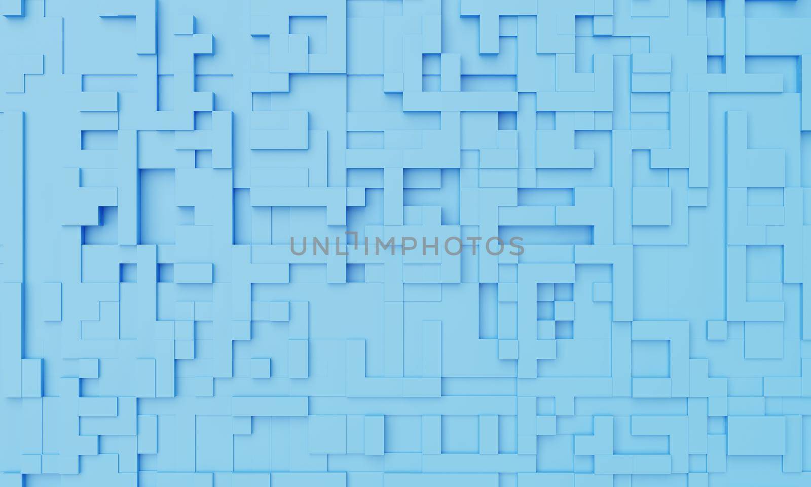 Blue pastel mosaic abstract background. Wallpaper and backdrop art concept. 3D illustration rendering