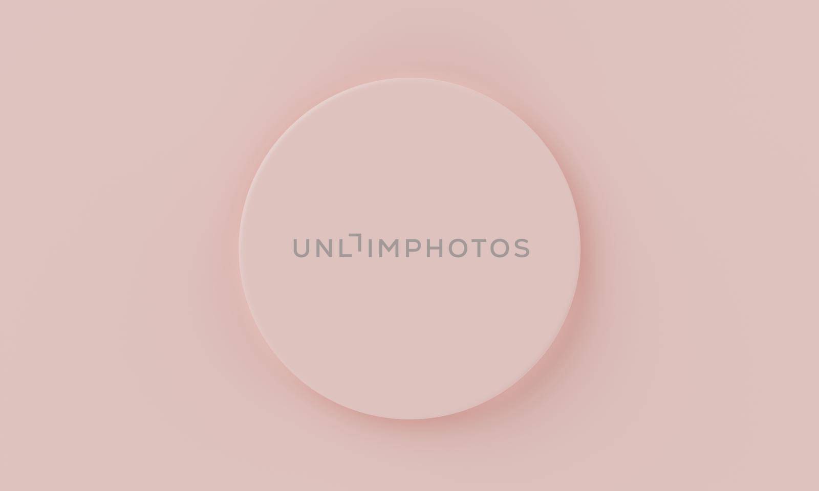 Top view coral pink minimal circular product podium background. Abstract and object concept. 3D illustration rendering by MiniStocker