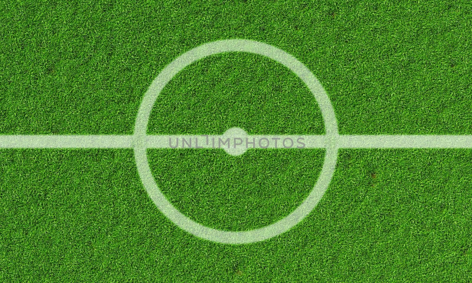 Center of soccer field background. Sport game and athletic concept. 3D illustration rendering