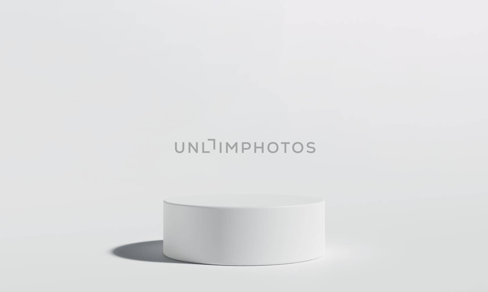 Minimal white round product podium showcase stage on circular background. Abstract object and business advertising concept. 3D illustration rendering by MiniStocker