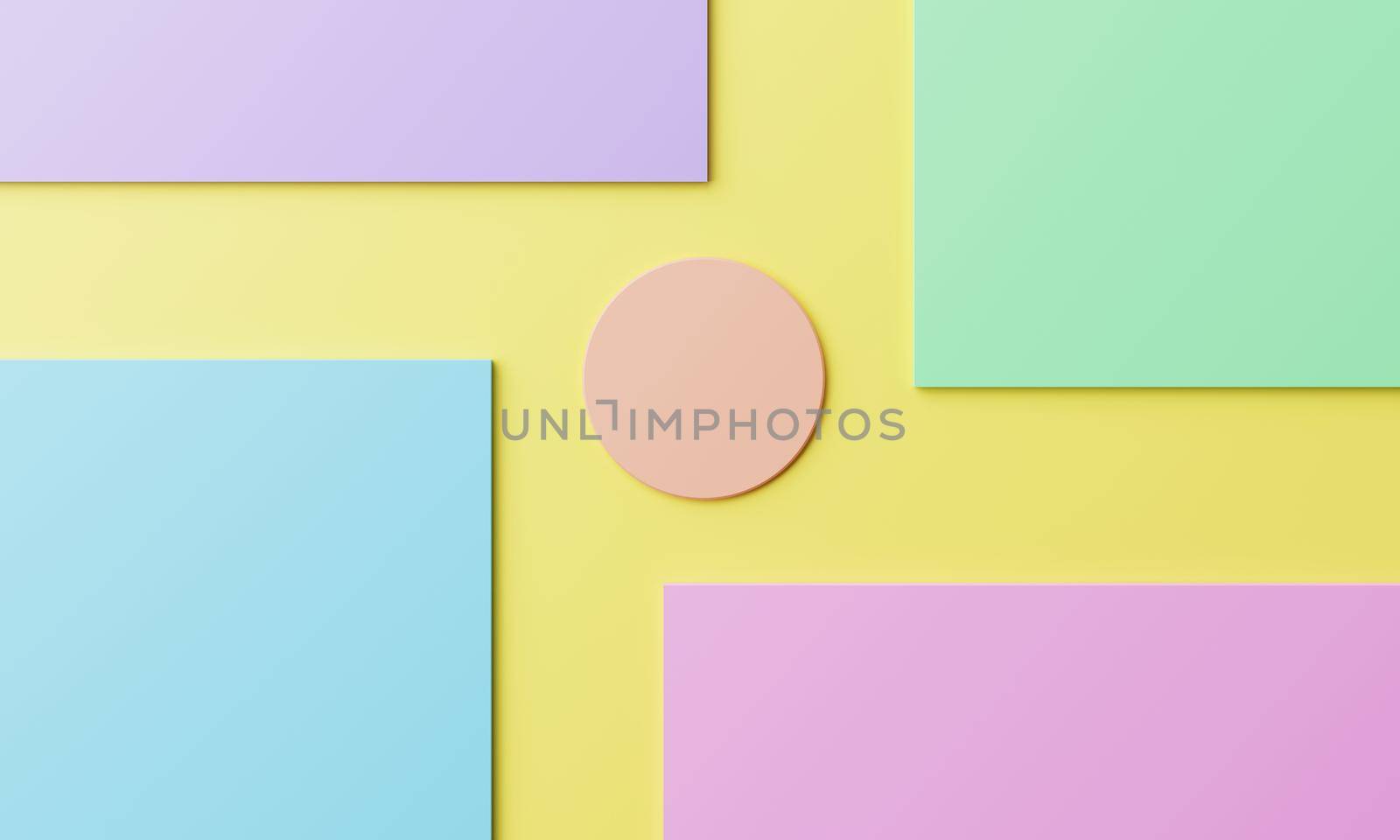 Abstract geometric in pastel color background. Wallpaper and minimalism concept. 3D illustration rendering by MiniStocker
