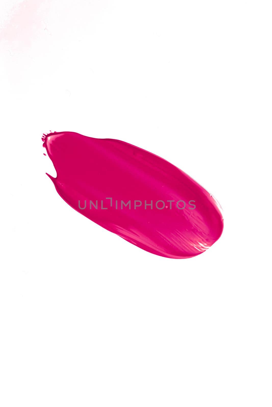 Pink beauty swatch, skincare and makeup cosmetic product sample texture isolated on white background, make-up smudge, cream cosmetics smear or paint brush stroke closeup