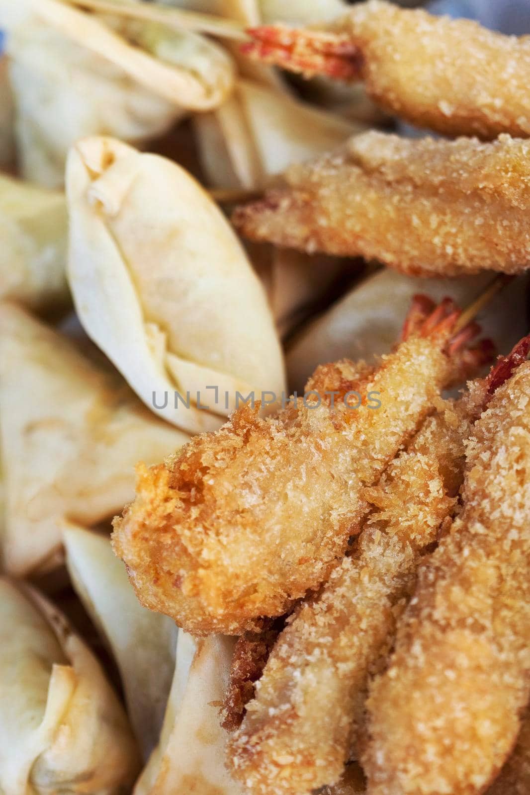 Shrimp and samosa fritters in a Viet restaurant