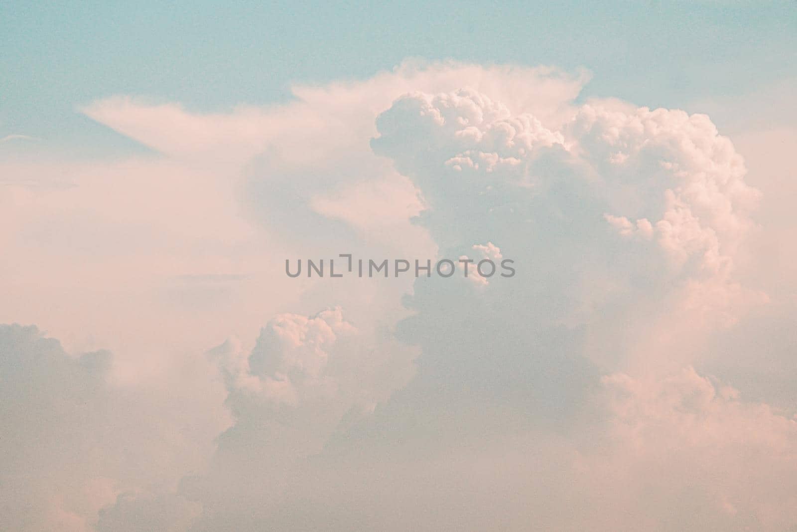 Beautiful white fluffy clouds sky background abstract season and weather.