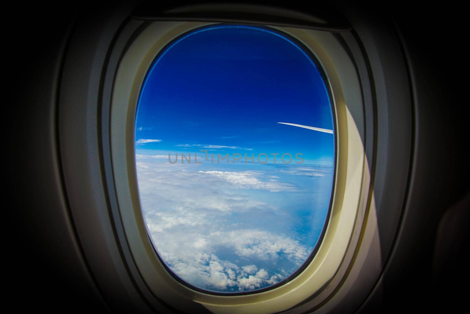 Clouds and sky seen from the window of the plane. Shooting Location: Yokohama-city kanagawa prefecture