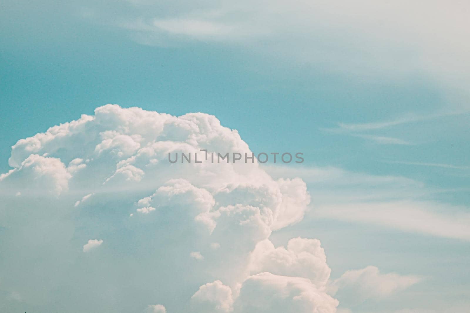 Beautiful white fluffy clouds sky background abstract season and weather.