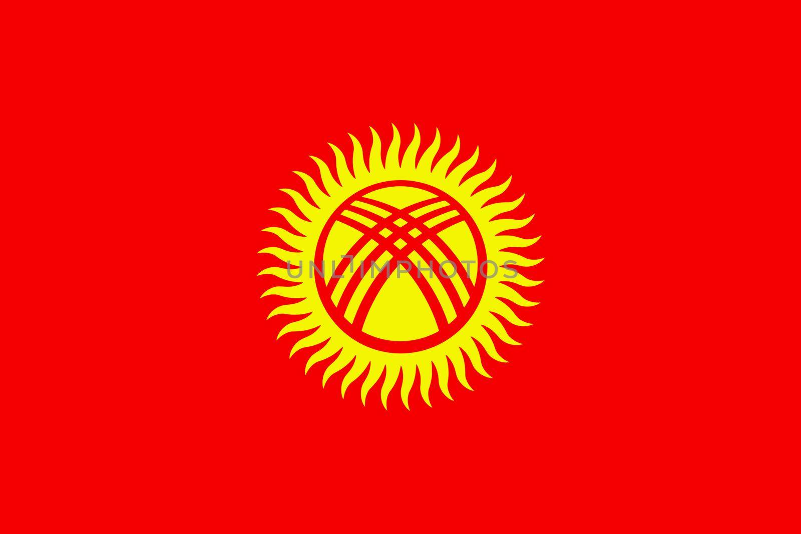 A Kyrgystan flag background illustration red yellow sun tunduk