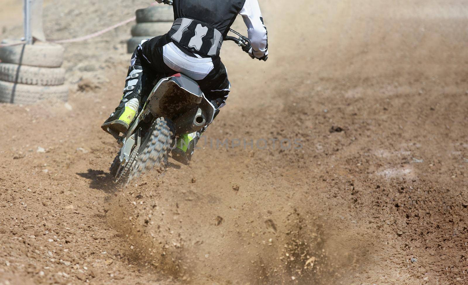 Motocross rider increase speed in track