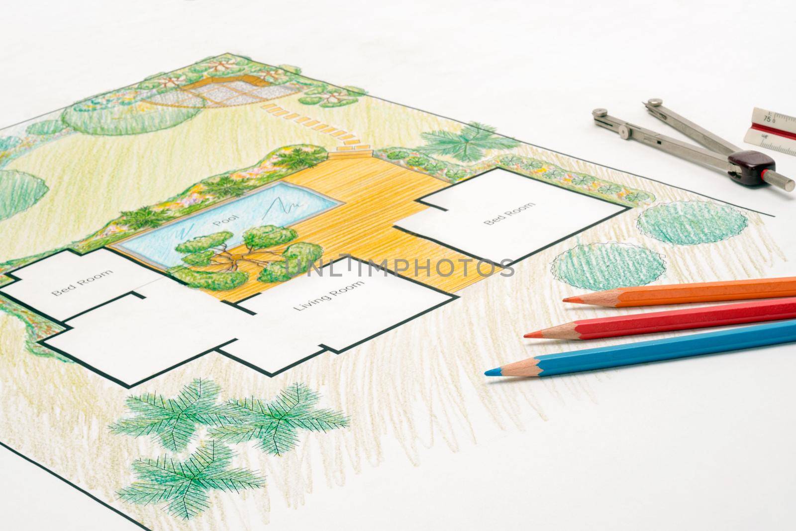 Landscape architect design backyard plan for villa by toa55