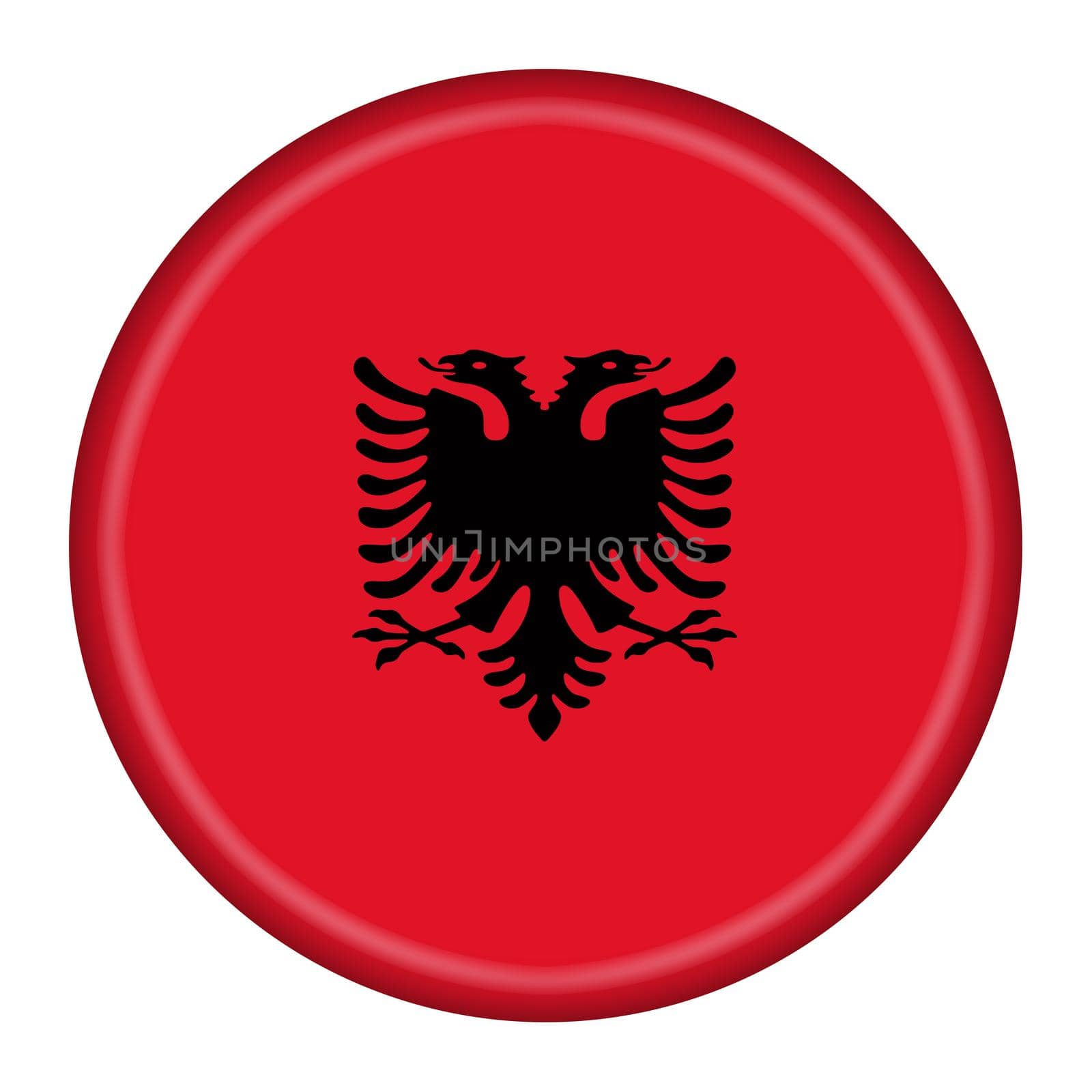 An Albania web icon button isolated on white with clipping path