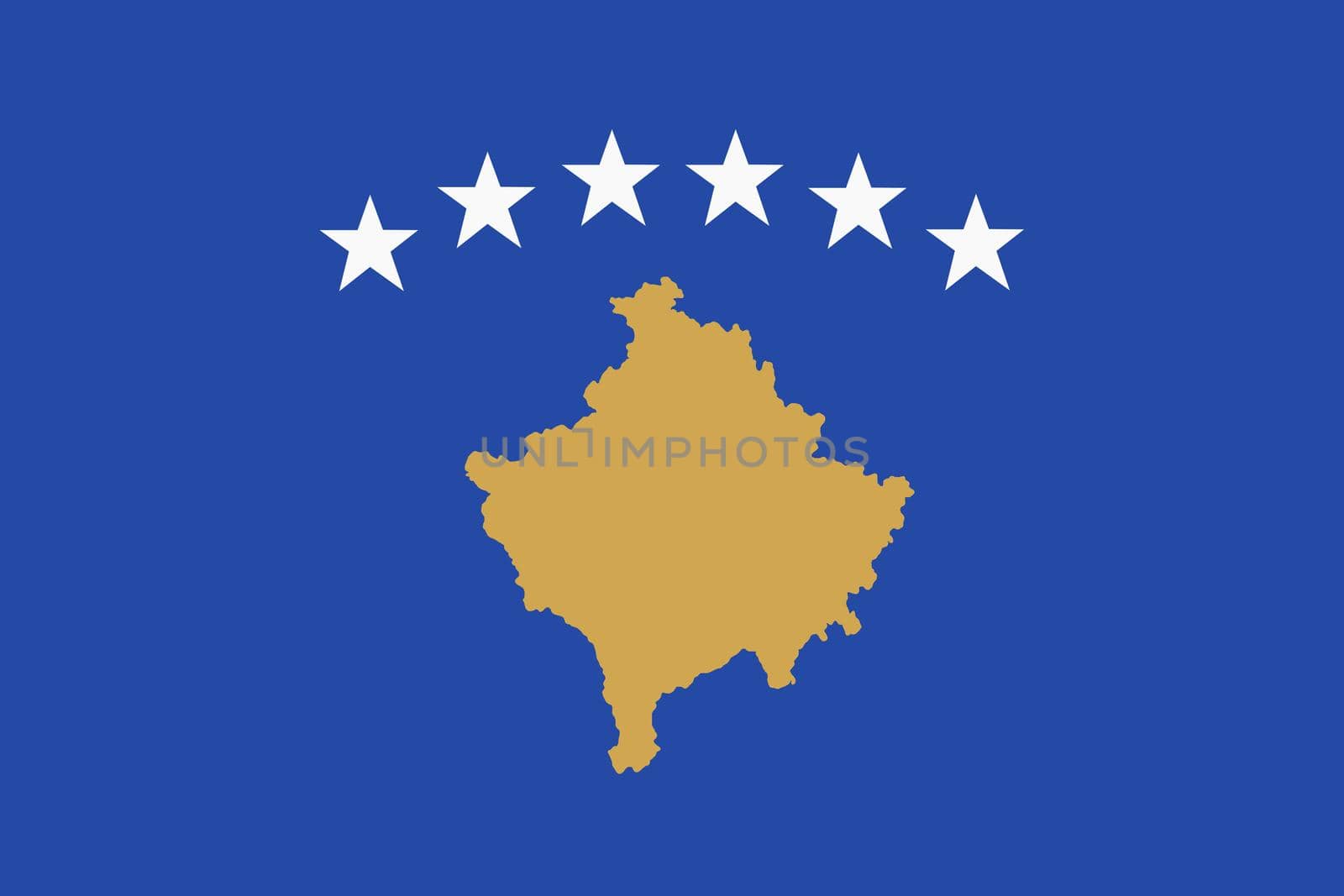 A Kosovo flag background illustration white stars gold map