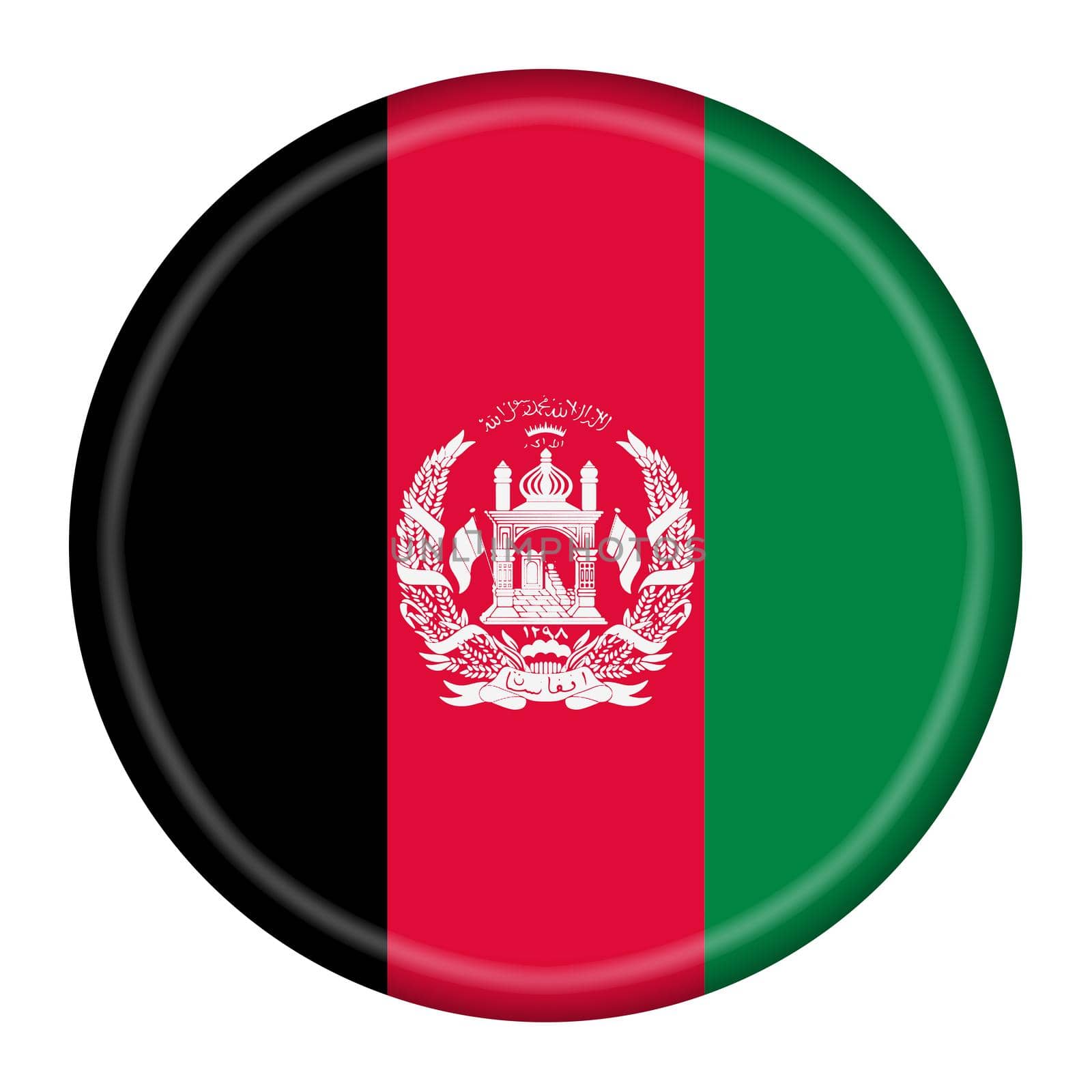 An Afghanistan button isolated on white with clipping path