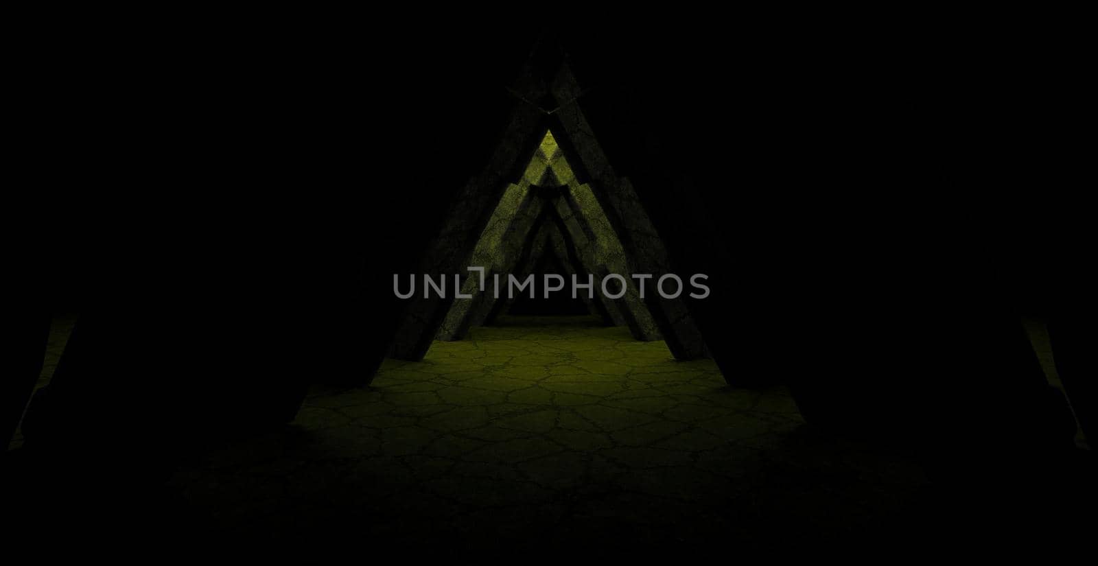 Futuristic Background Club Underground Scene Dark Light Lime Green Banner Background