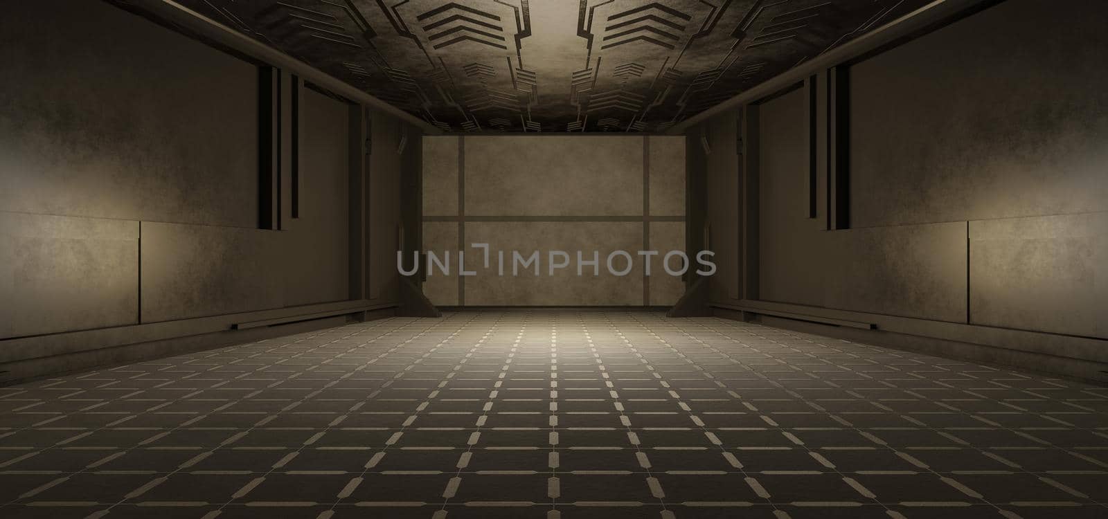 Abstract minimalist background, performance stage, empty room, tunnel, corridor, night club interior 3D render by yay_lmrb