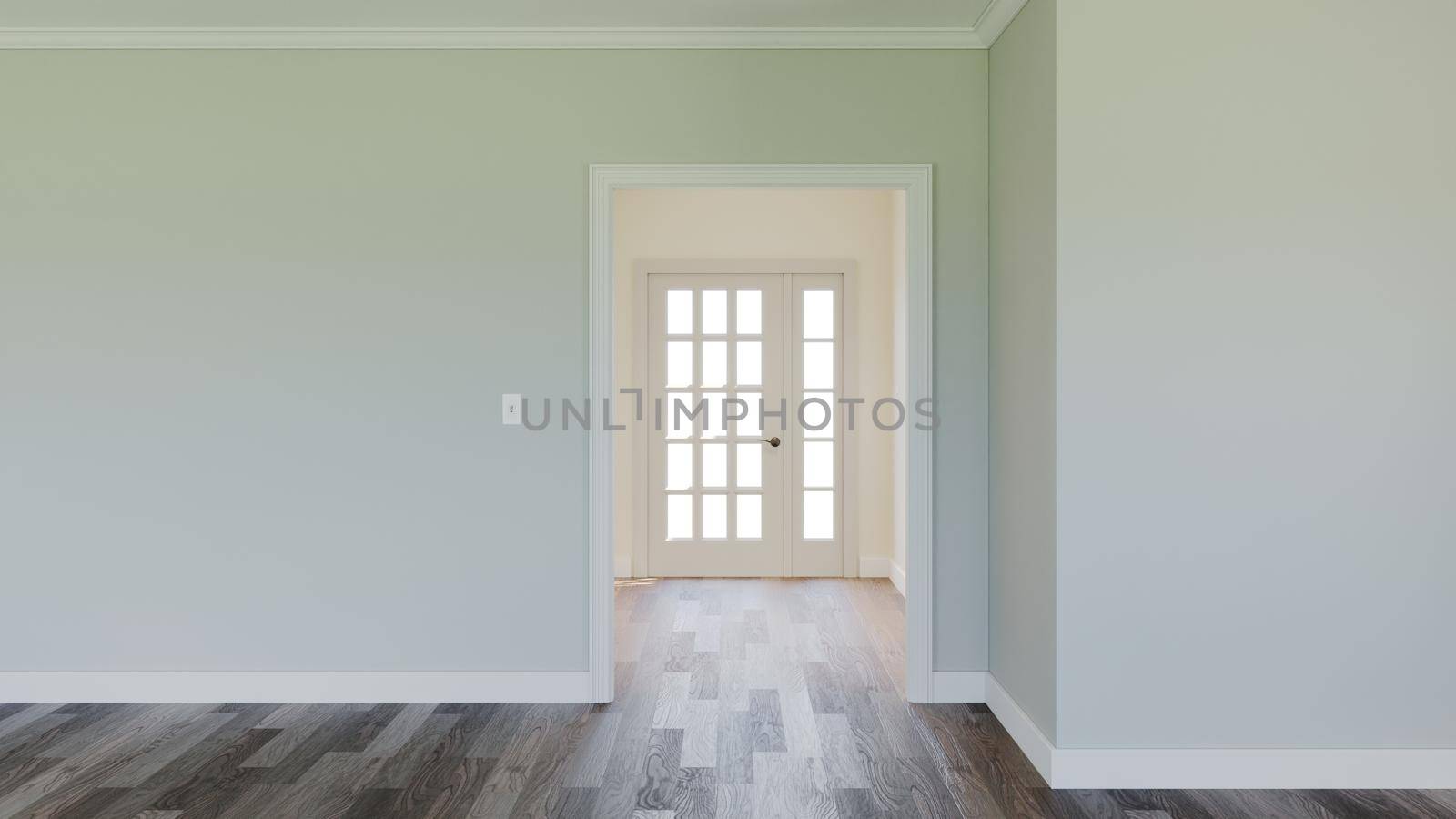 3d render of an empty interior. Image of an empty room without furniture.