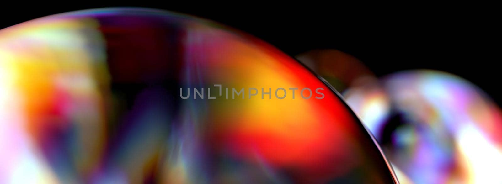 Abstract glass shape with rainbow reflections and refractions by bawan