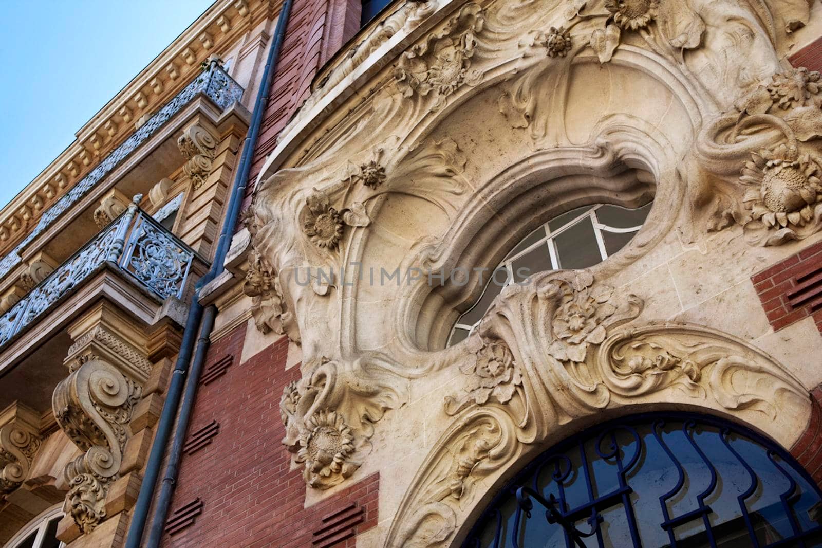 Facade of a baroque French house in Toulouse France by jacques_palut