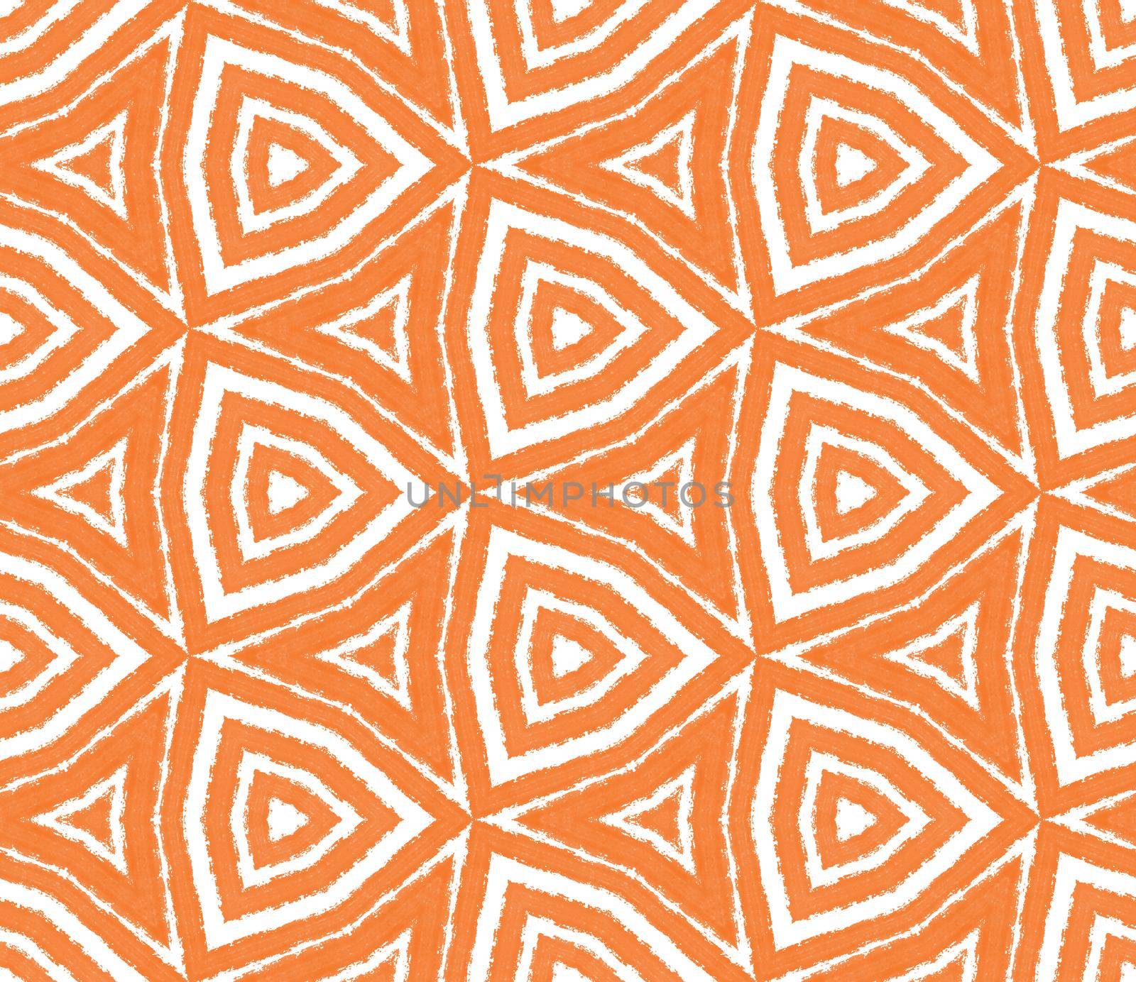 Mosaic seamless pattern. Orange symmetrical by beginagain