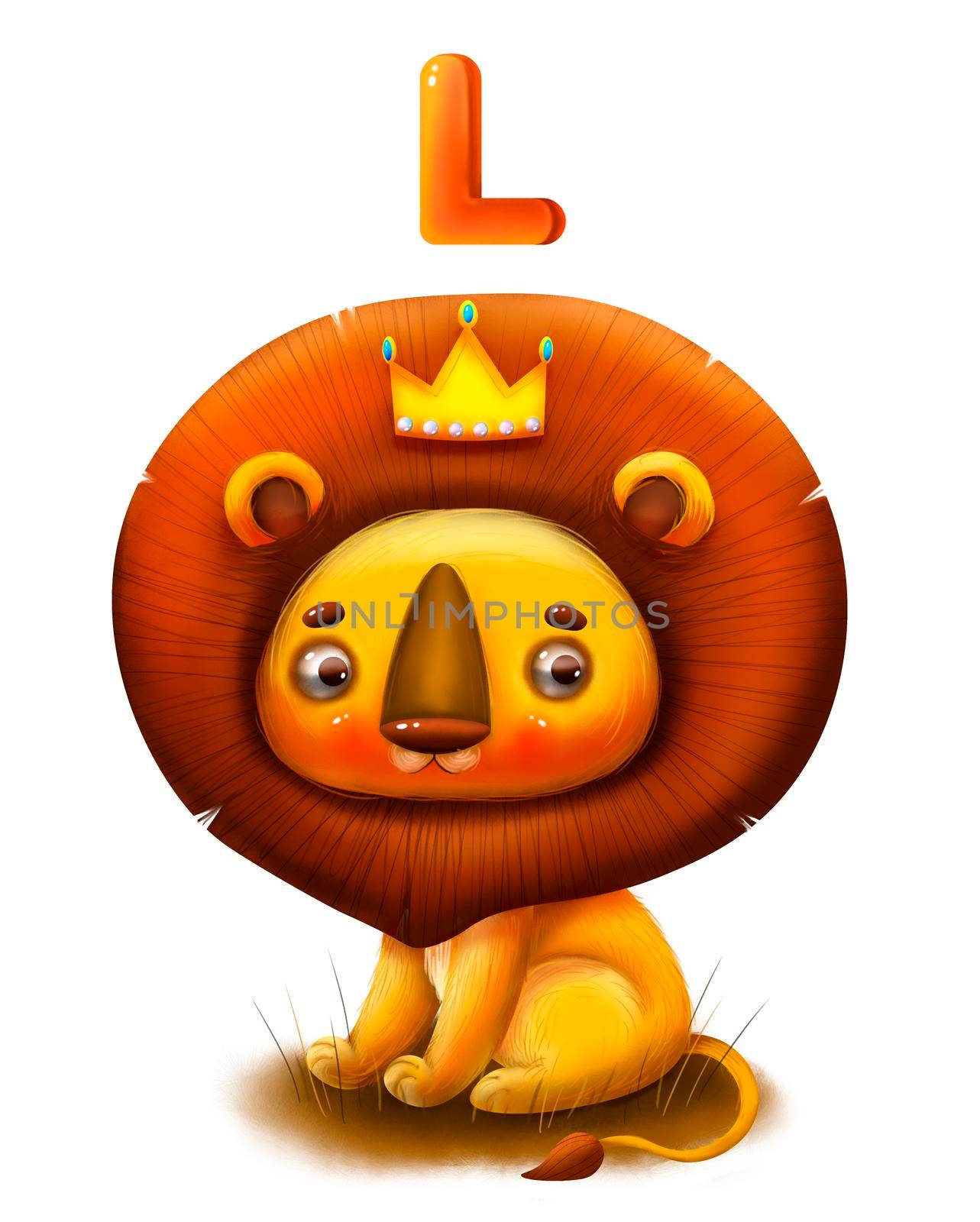 Good cartoon lion with the letter of the alphabet by studiodav