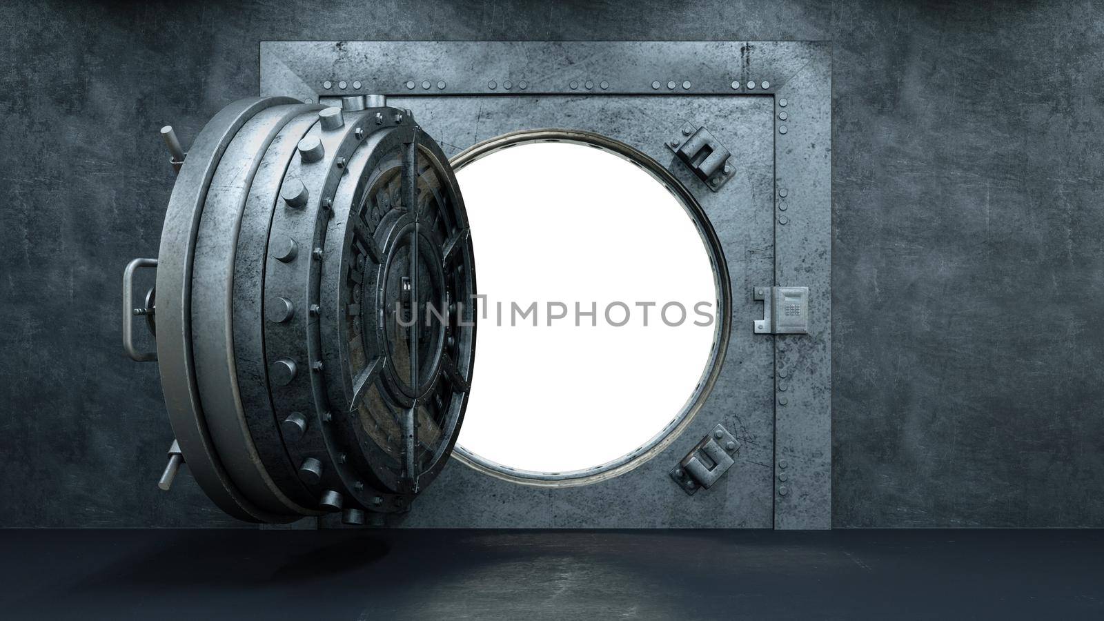 3d render Opening Of The Vault Door In Bank by studiodav