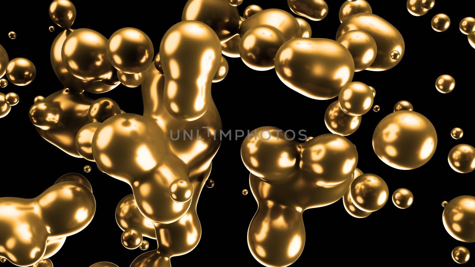 3d render gold minimal art liquid background 4k