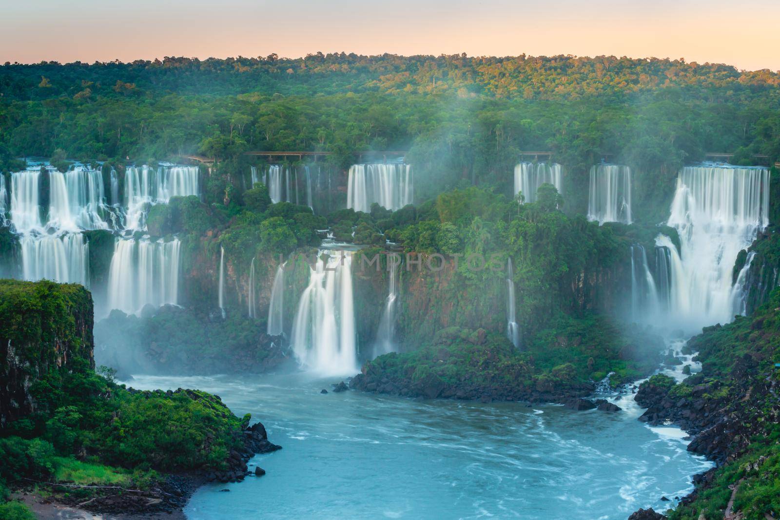 Iguazu Falls dramatic landscape, view of Argentinian side, South America