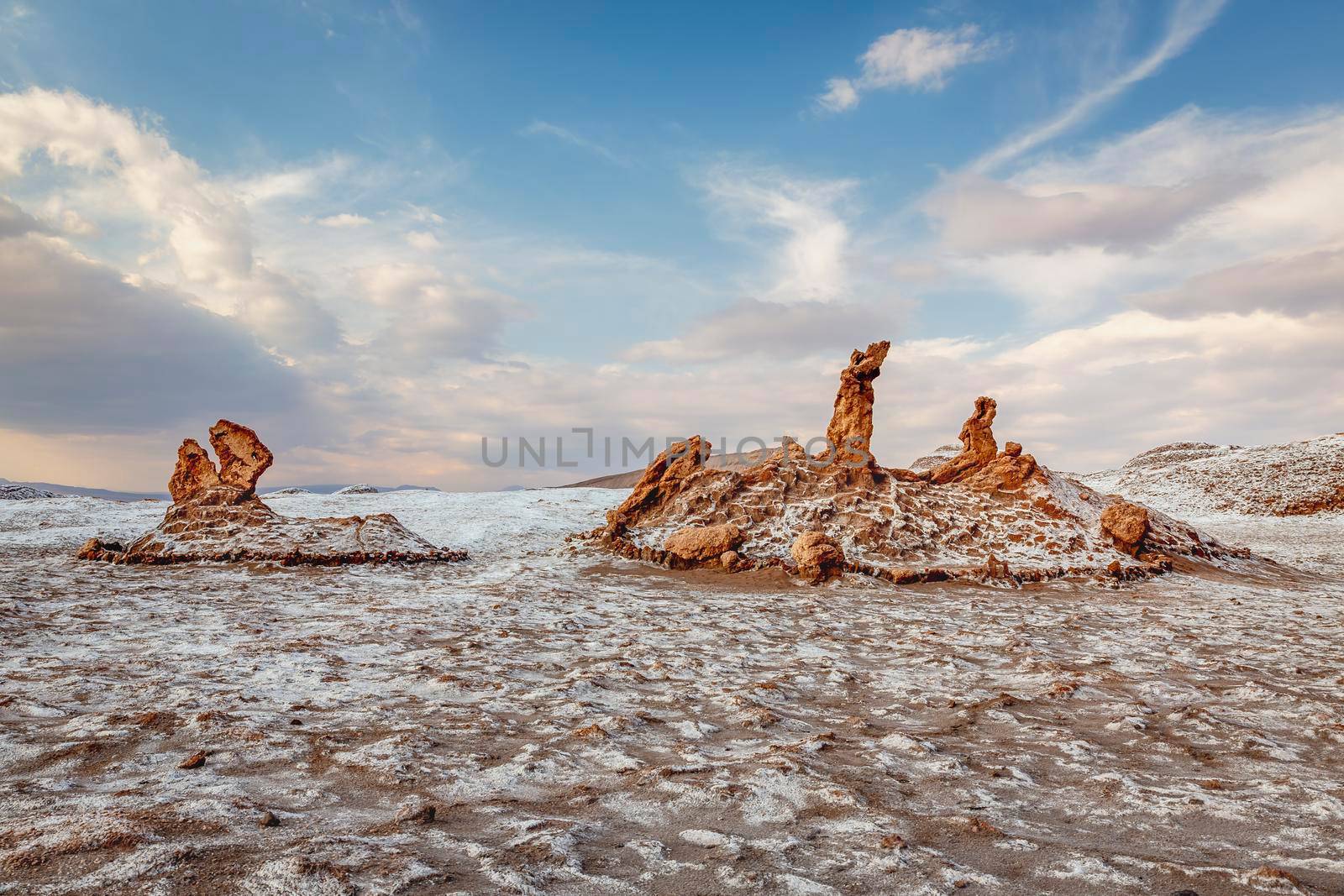 Moon Valley, Valle de la Luna at sunset, Atacama desert, Chile, South America