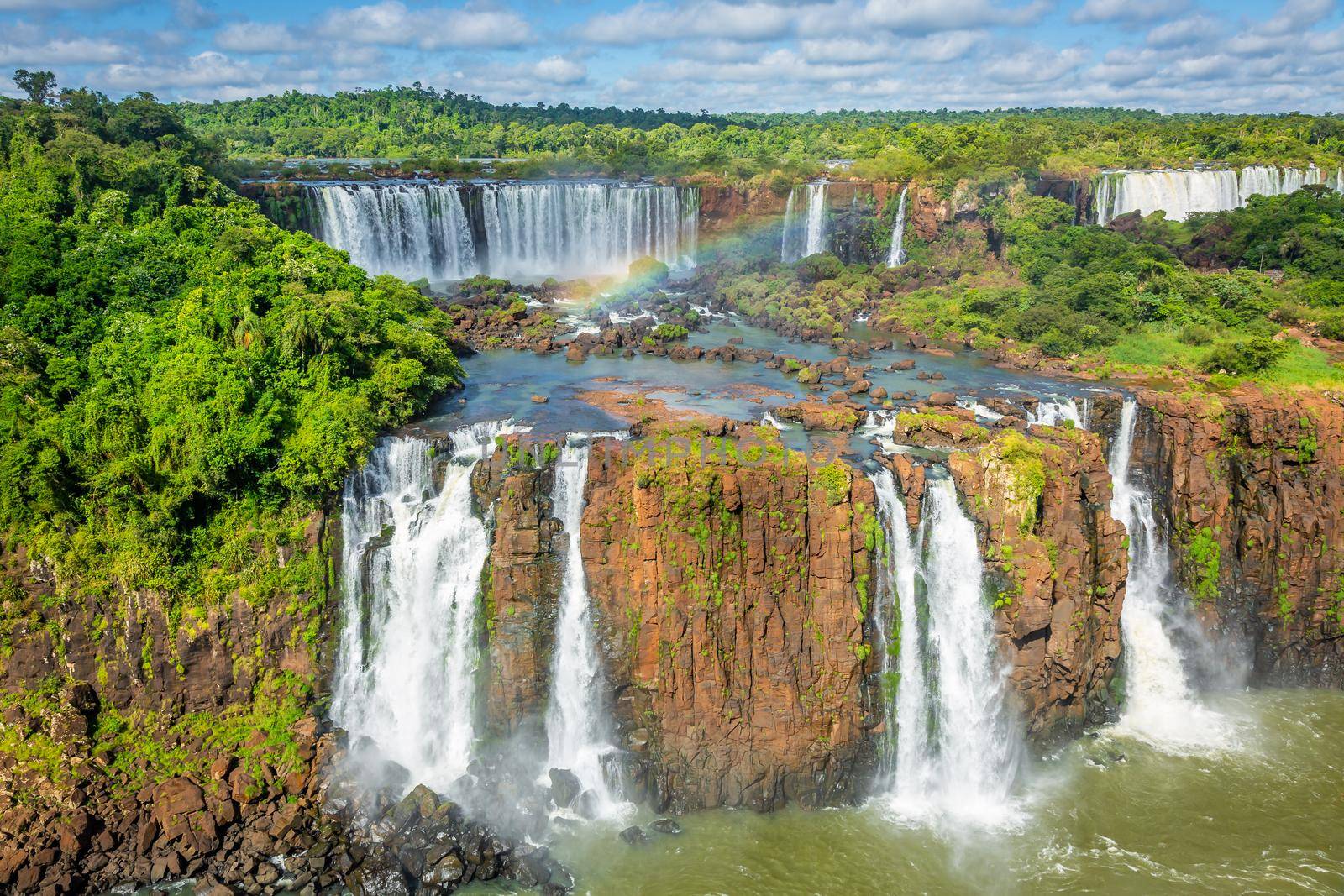 Iguazu Falls dramatic landscape, view from Argentinian side, South America