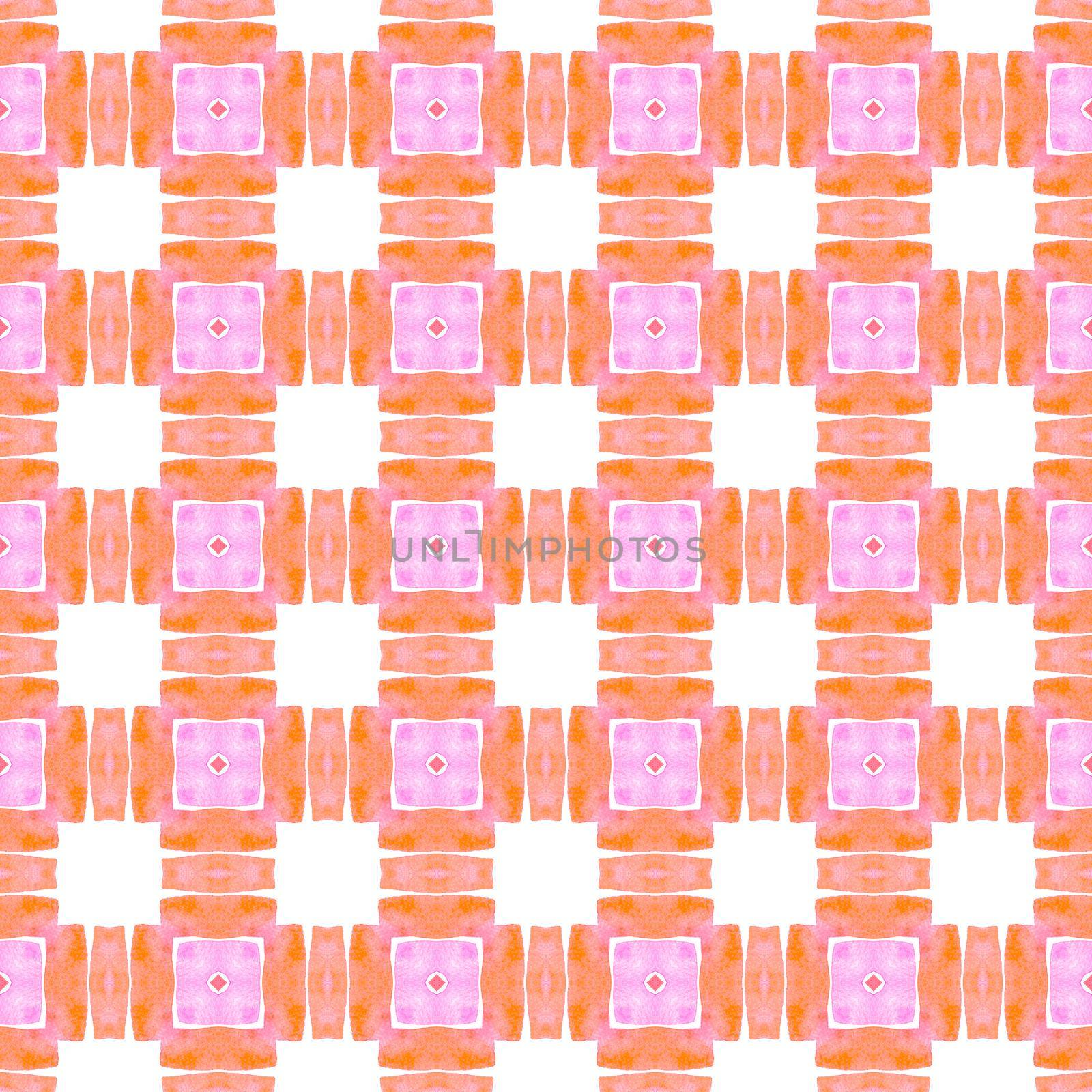 Exotic seamless pattern. Orange mesmeric boho by beginagain