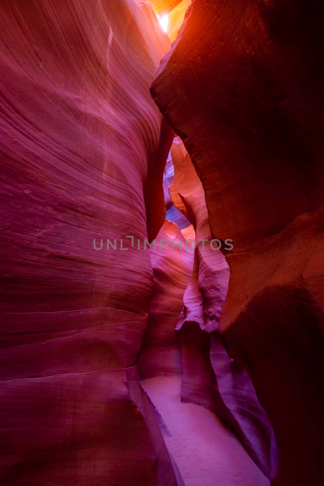 Antelope slot canyon illuminated by sunlight, Page, Arizona, United States