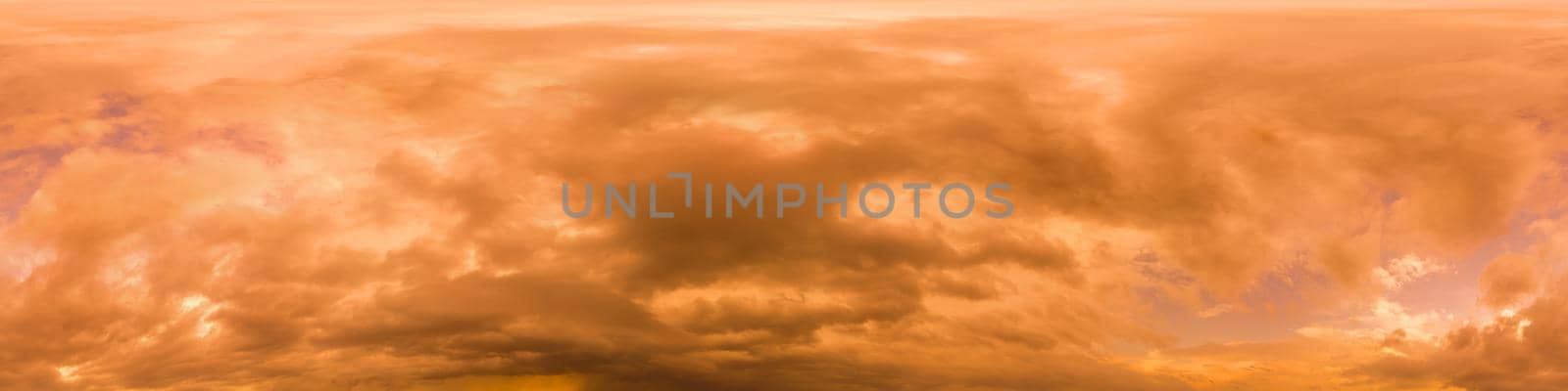 Sky panorama with Cirrus clouds in Seamless spherical equirectangular format. Full zenith for use in 3D graphics, game and editing aerial drone 360 degree panoramas for sky replacement