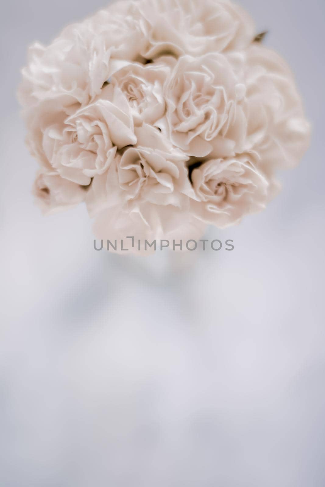 Bridal bouquet of white roses - wedding day, floral beauty, luxury event decoration concept. The happiest day of our lives