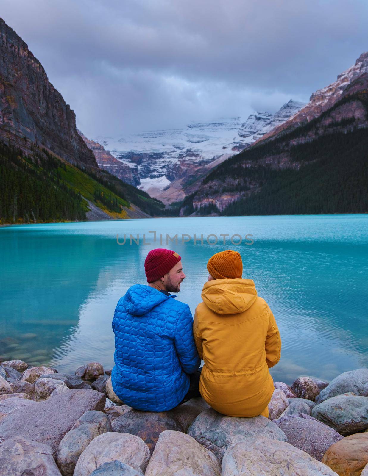 Lake Louise Canadian Rockies Banff national park, Beautiful autumn views of iconic Lake Louise by fokkebok