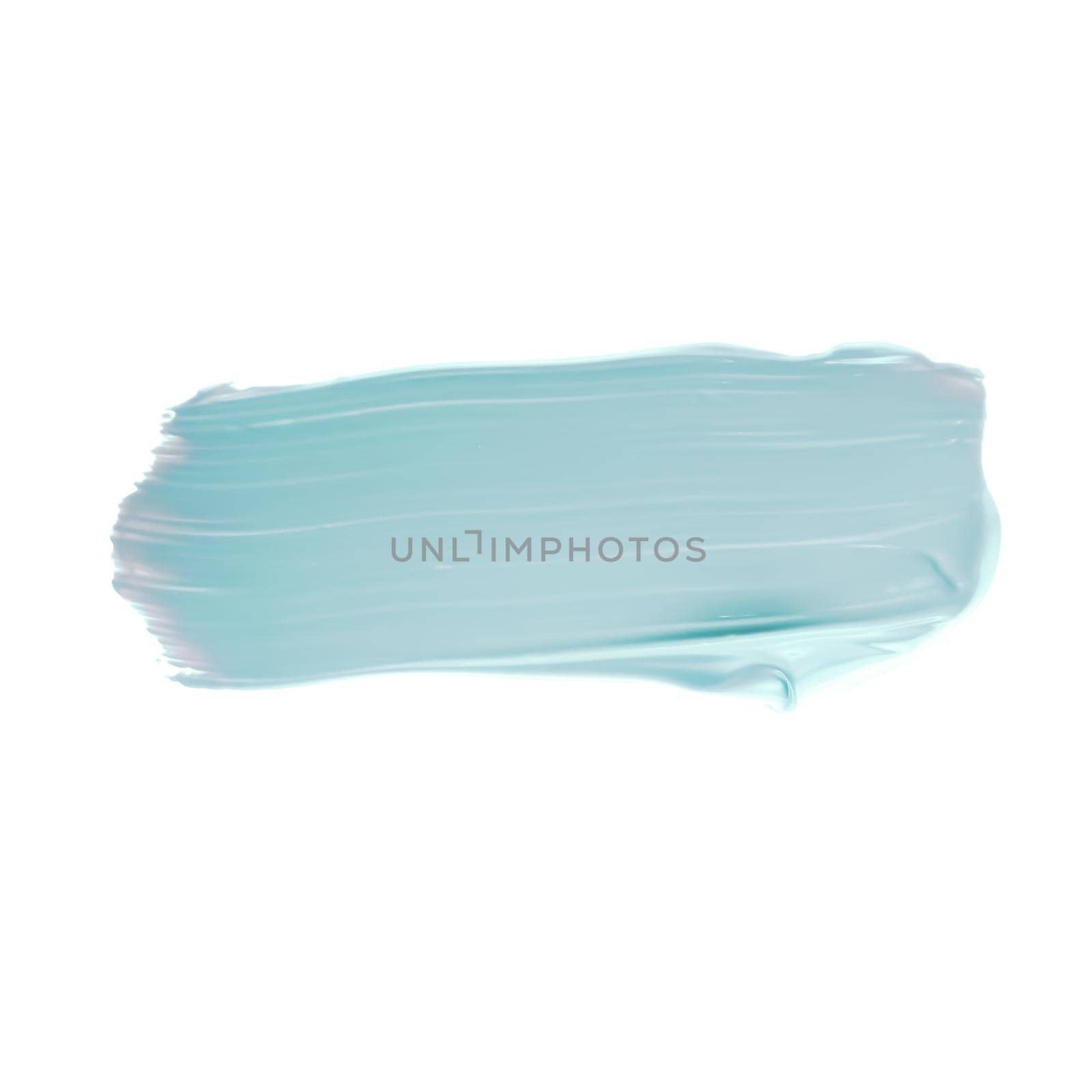 Pastel mint beauty swatch, skincare and makeup cosmetic product sample texture isolated on white background, make-up smudge, cream cosmetics smear or paint brush stroke closeup