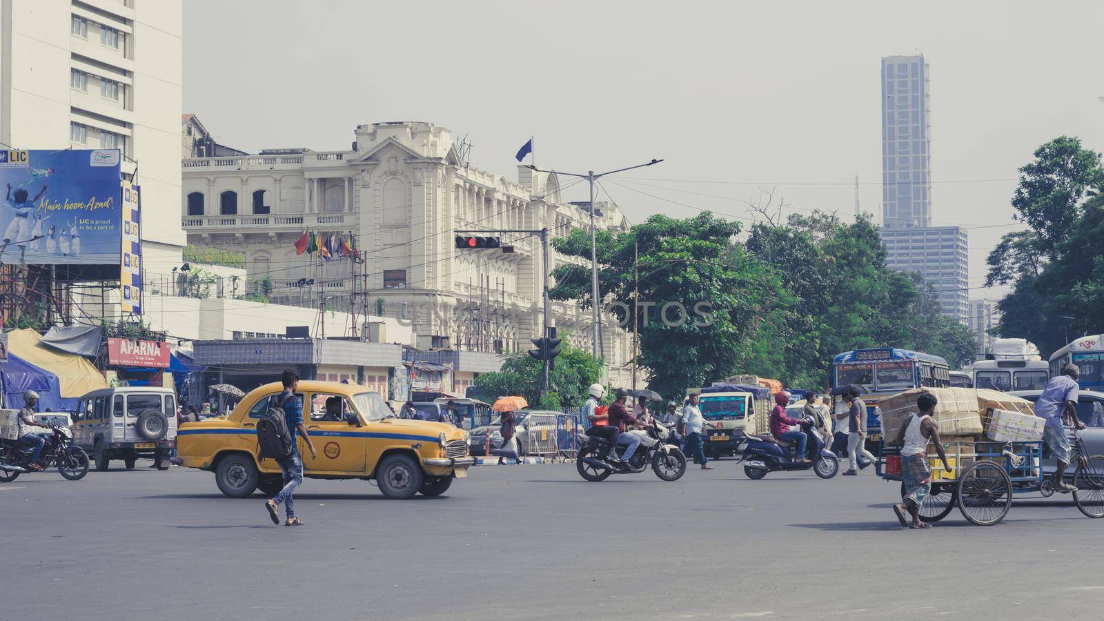 Kolkata City Street In Rush Hour by sudiptabhowmick