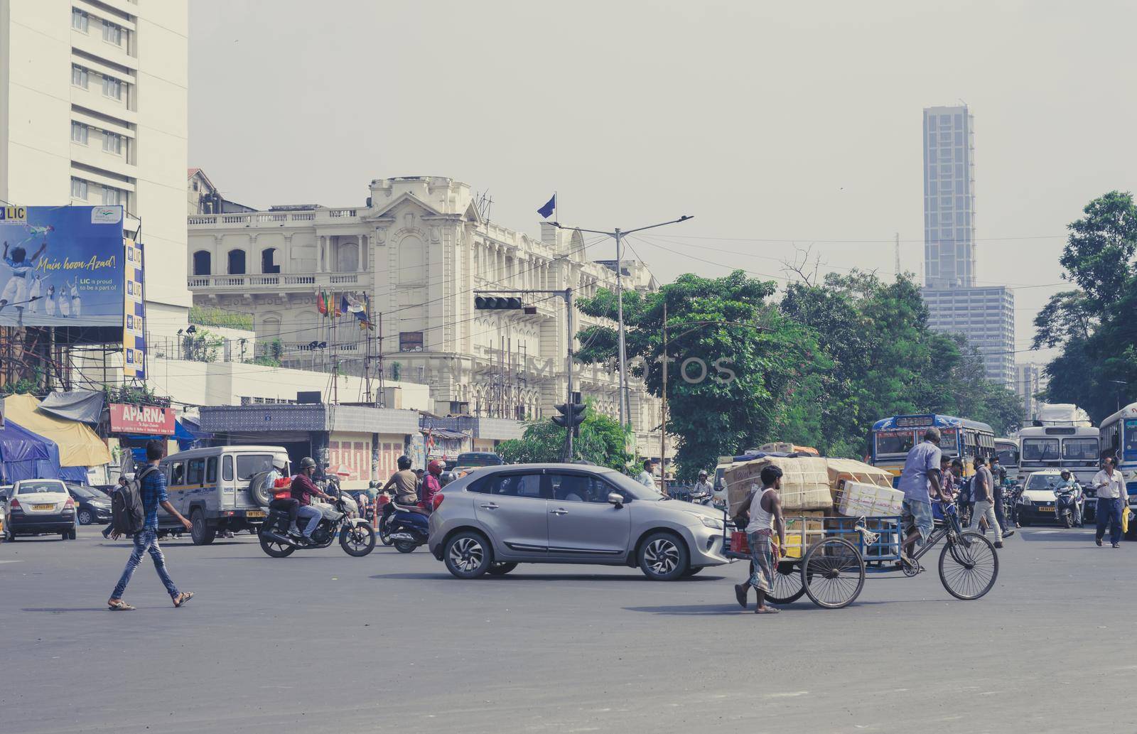 Kolkata City Street In Rush Hour by sudiptabhowmick