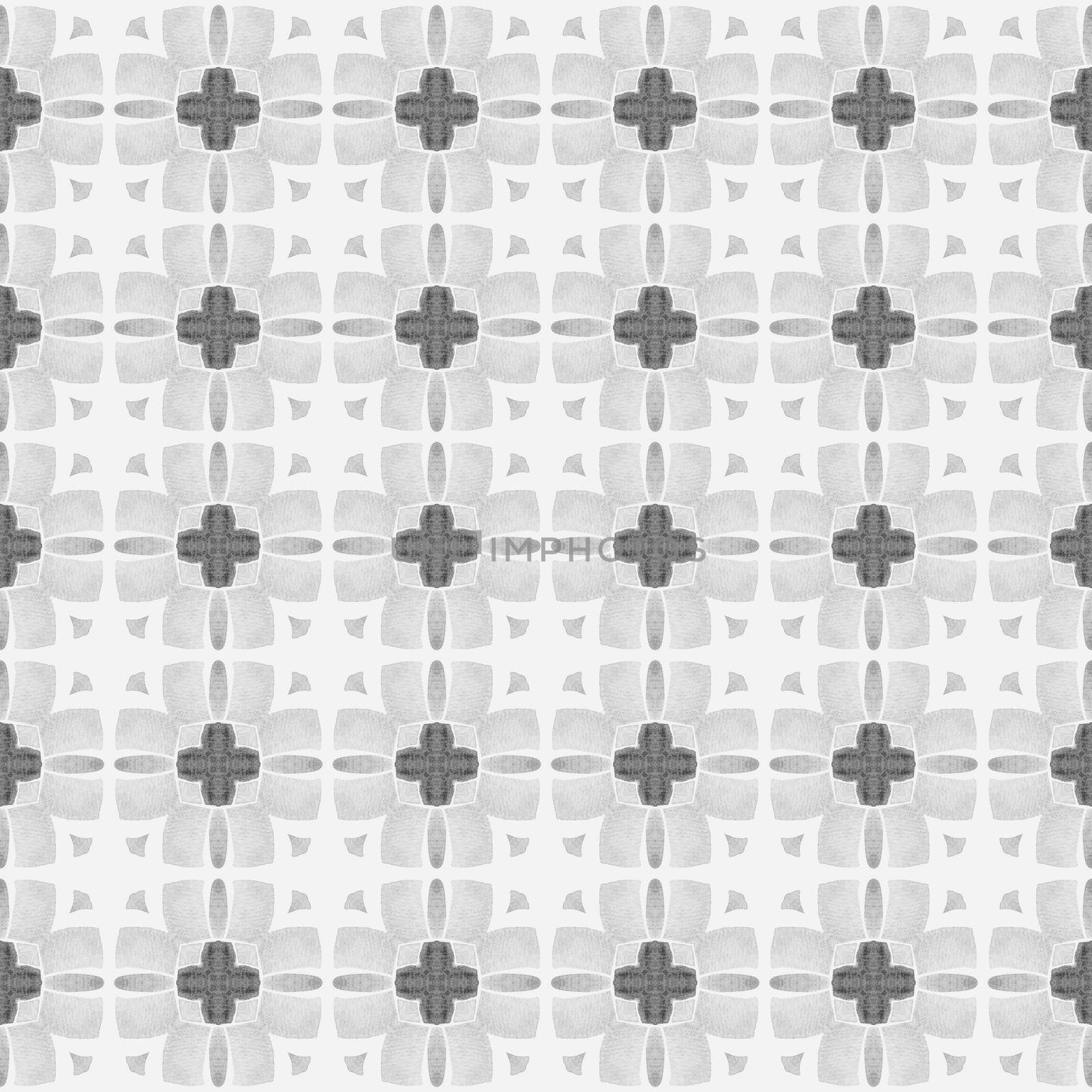 Mosaic seamless pattern. Black and white unique by beginagain