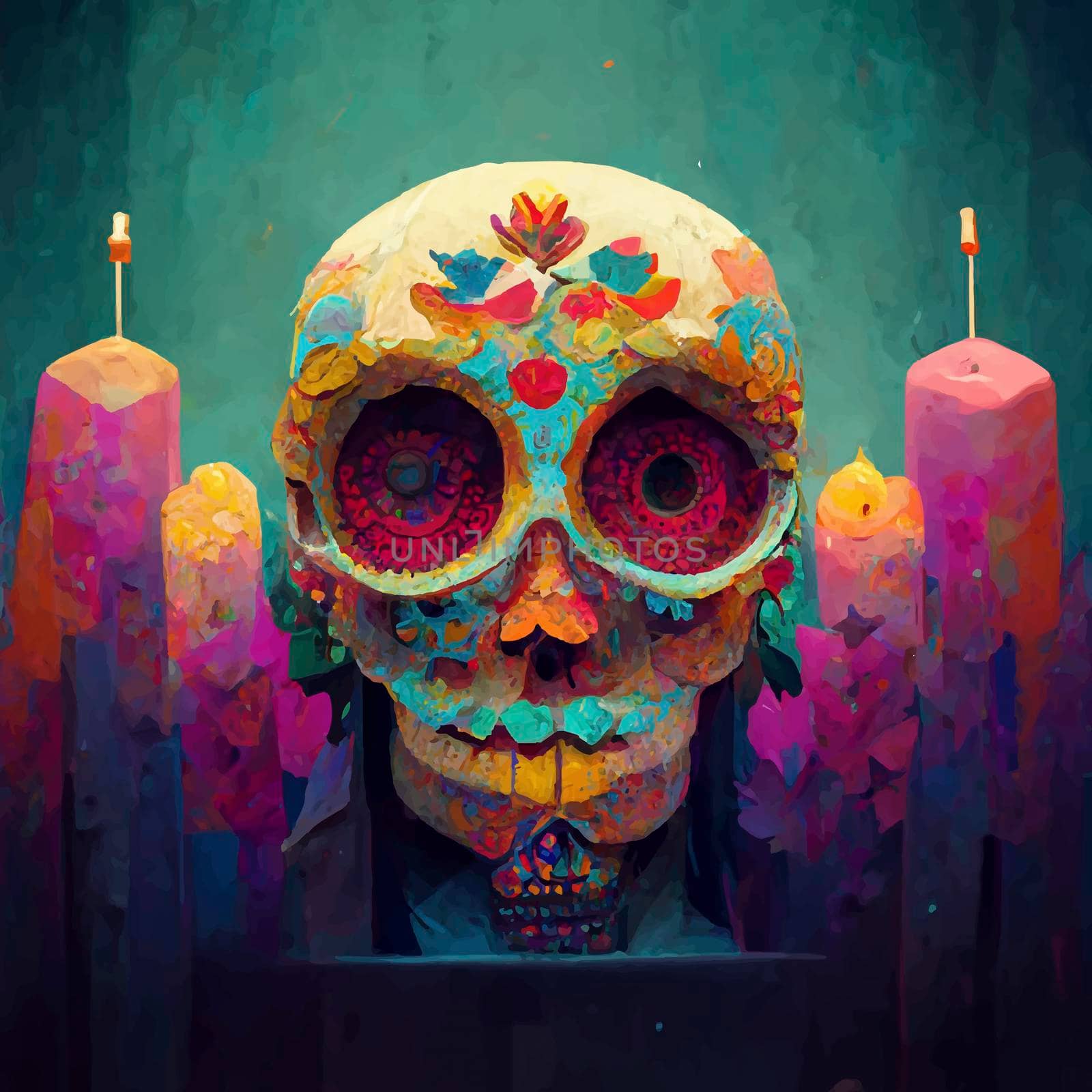 beautiful illustration of the Day of the Dead. by JpRamos