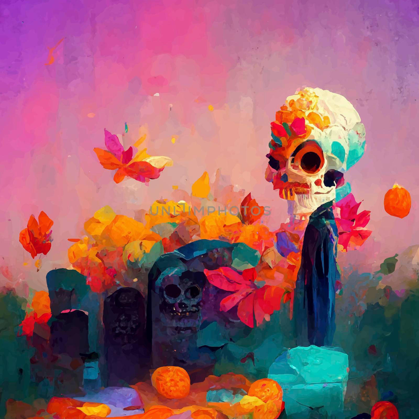 beautiful illustration of the Day of the Dead. by JpRamos