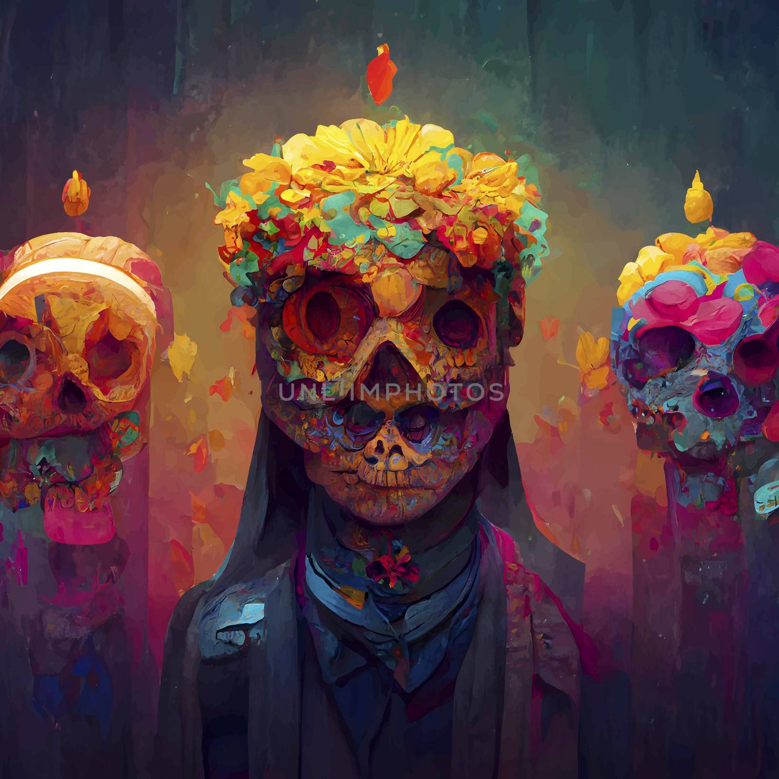 beautiful illustration of the Day of the Dead. by JpRamos